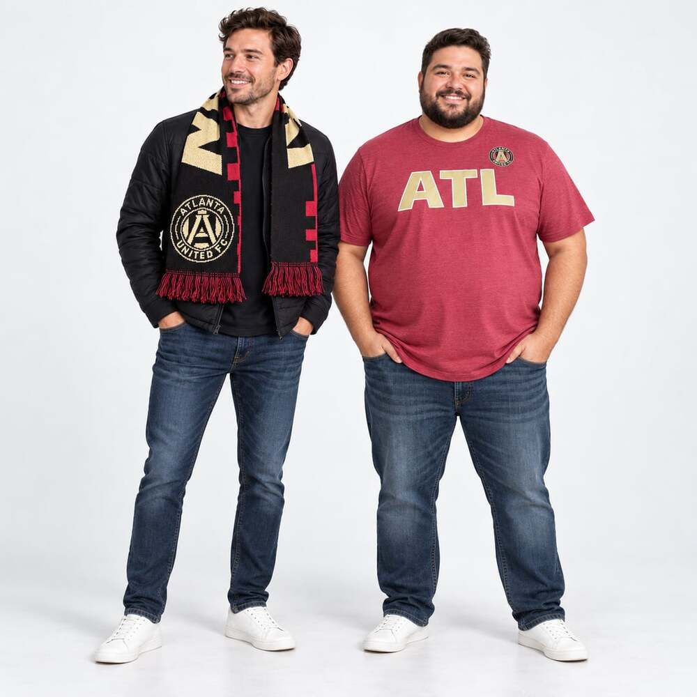 Atlanta United FC Fan Bundle Men’s xxl ATL Shirt & 2 mls Scarves